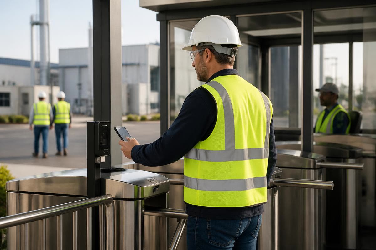 Ingreso a planta industrial con verificación de habilitación por QR